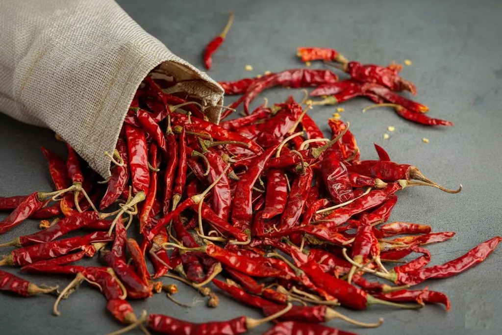 Whole dried red chillies of premium Indian quality for export