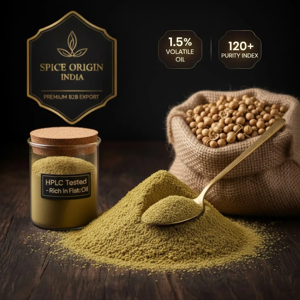 premium coriandaer powder bulk export spice origin india guntur grade