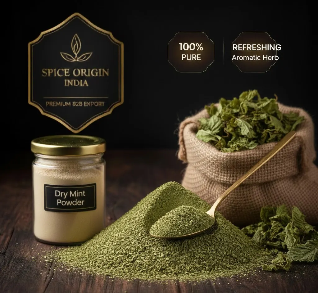 premium dry mint leave bulk export spice origin india guntur grade