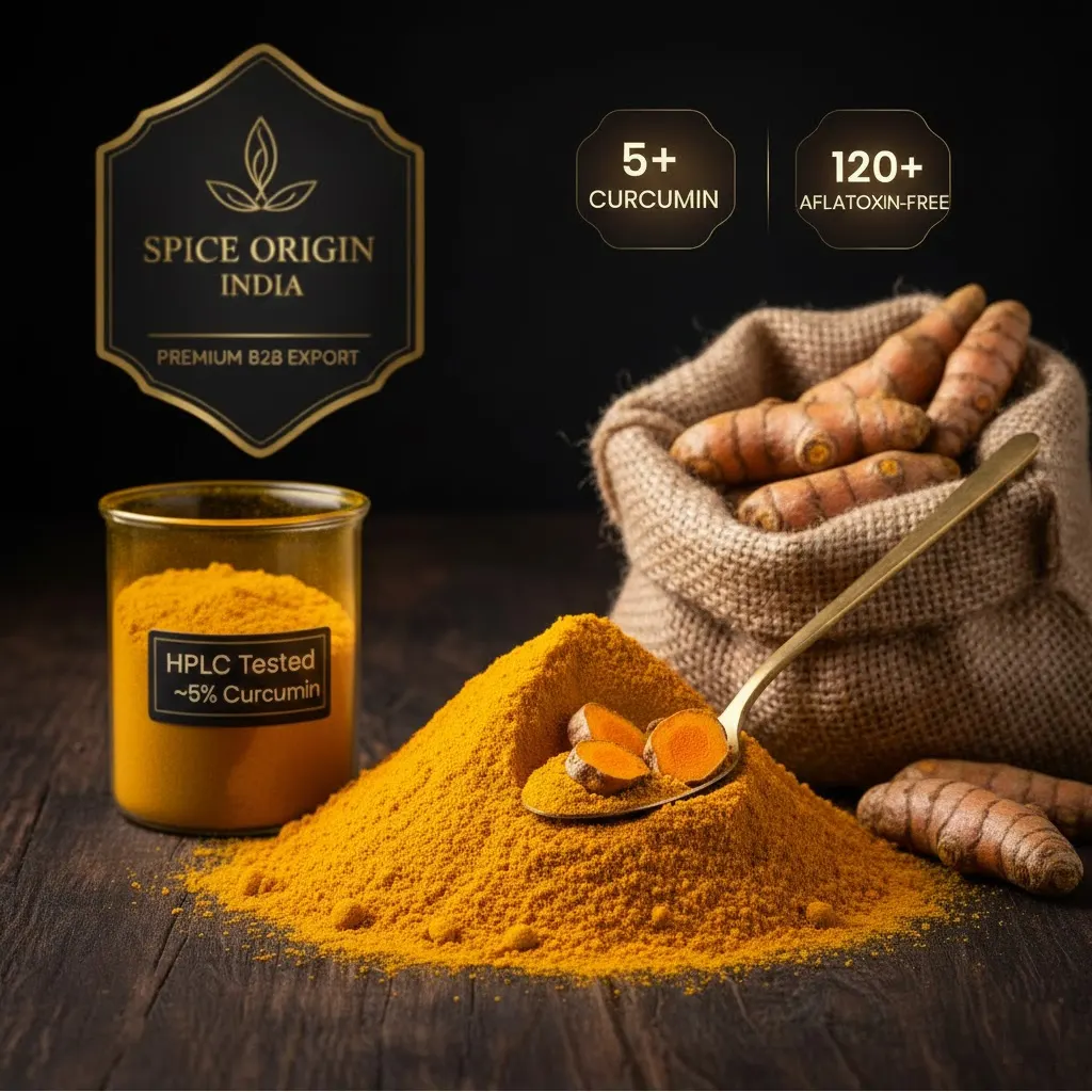 premium turmic powder bulk export spice origin india guntur grade