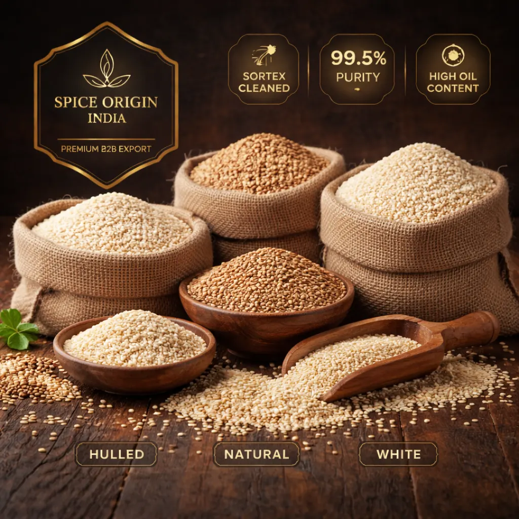 Sesame seeds exporter from India supplying white hulled sesame seeds